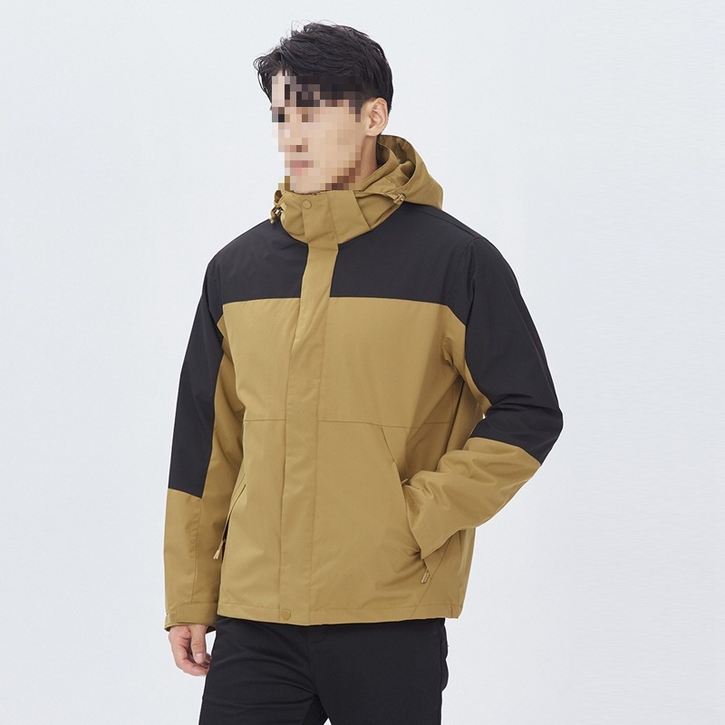 Pareja de protección de tres en uno para hombres otoño y invierno nuevos productos de moda encapuchados en línea rojo con el mismo traje de asalto masculino