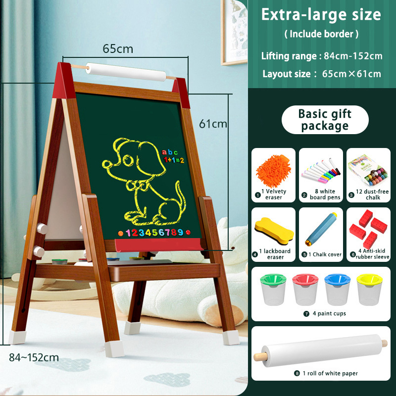 Tipo de soporte de pizarra pequeña para niños, aprendizaje en casa, escritura magnética de doble cara, dibujo, caballete de tablero de dibujo libre de polvo borrable