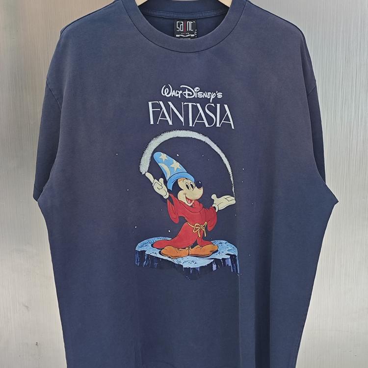 Saint Michael Mickey Mouse vintage Washed Retro distressed Loose VTG Short-sleeved T-shirt for men and women