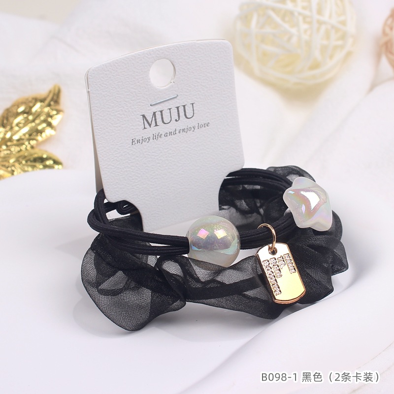 [Carga de tarjeta] sensación de alto nivel coreano de cabello de código de barras de moda de alta elasticidad de cabello anillo de cabello correa de cola de caballo