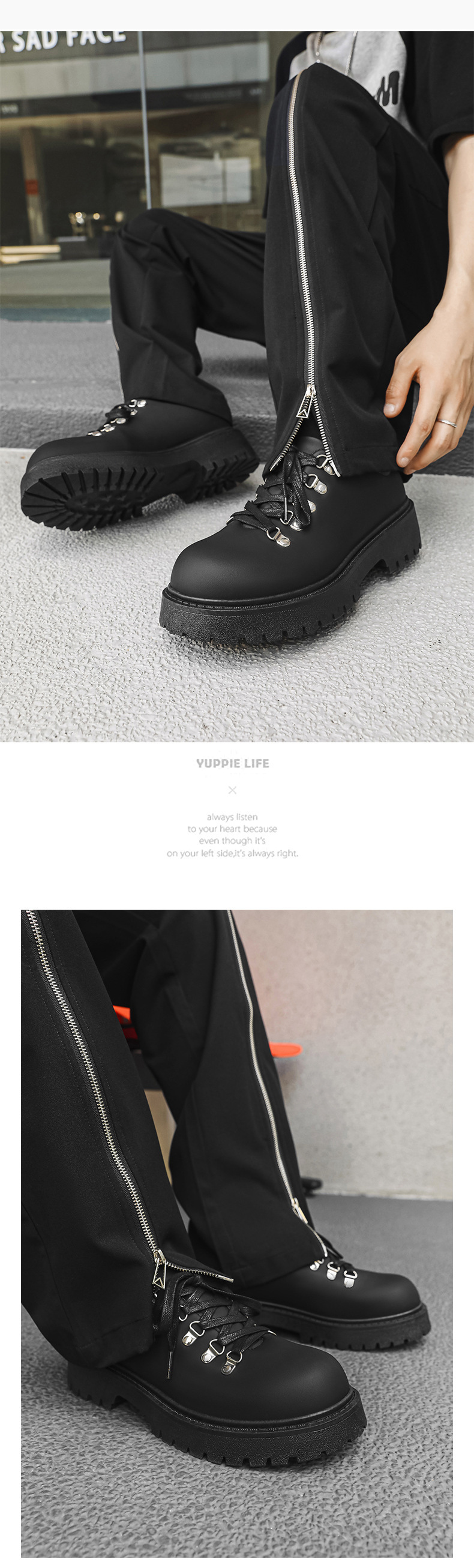 ShoeVault Autunno Nuovo di Nicchia Suola Spessa Pelle Opaca Per Uomo Punta Rotonda Derby Aumento Altezza Stile Britannico Lavoro Trendy Uomo_voghion.com