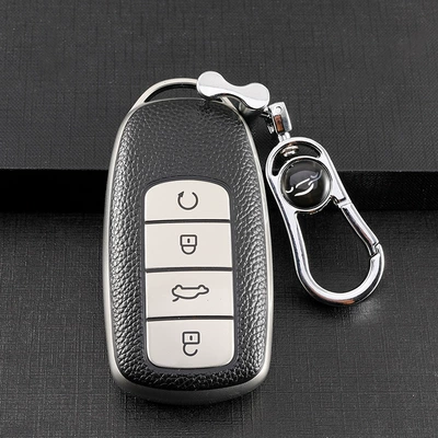 case buckle shell, Car key bag - chery-h-smart-4-key-aurora-silver-single-shell-metal-buckle
