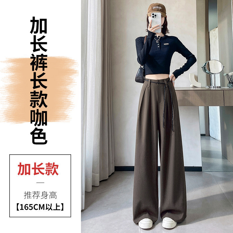 现货现货2025秋季新款西装裤高腰窄版阔腿裤直筒休闲拖地裤女|undefined