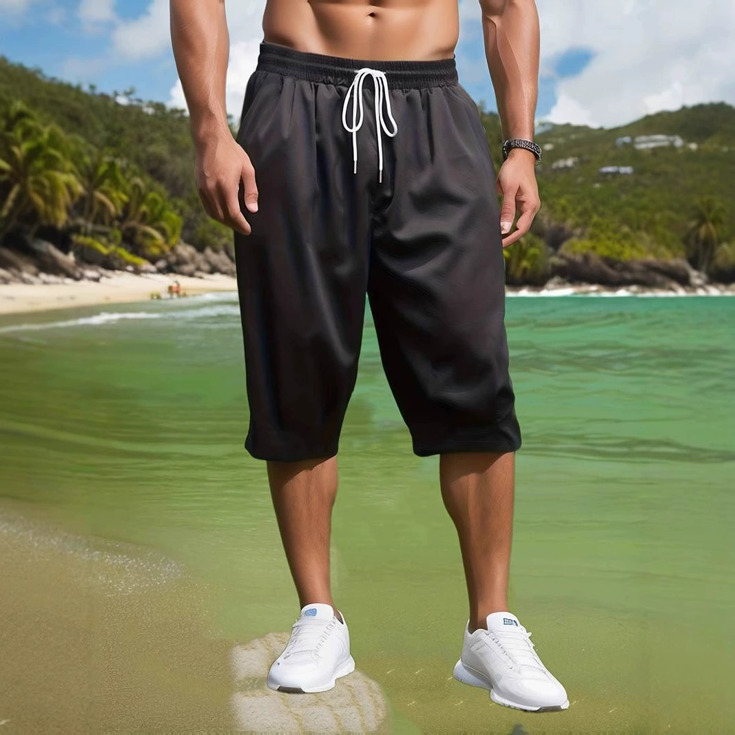 Мужские спортивные шорты для баскетбола, три четверти длины, больших размеров, в трендовом корейском стиле, для повседневной носки, для трансграничной торговли