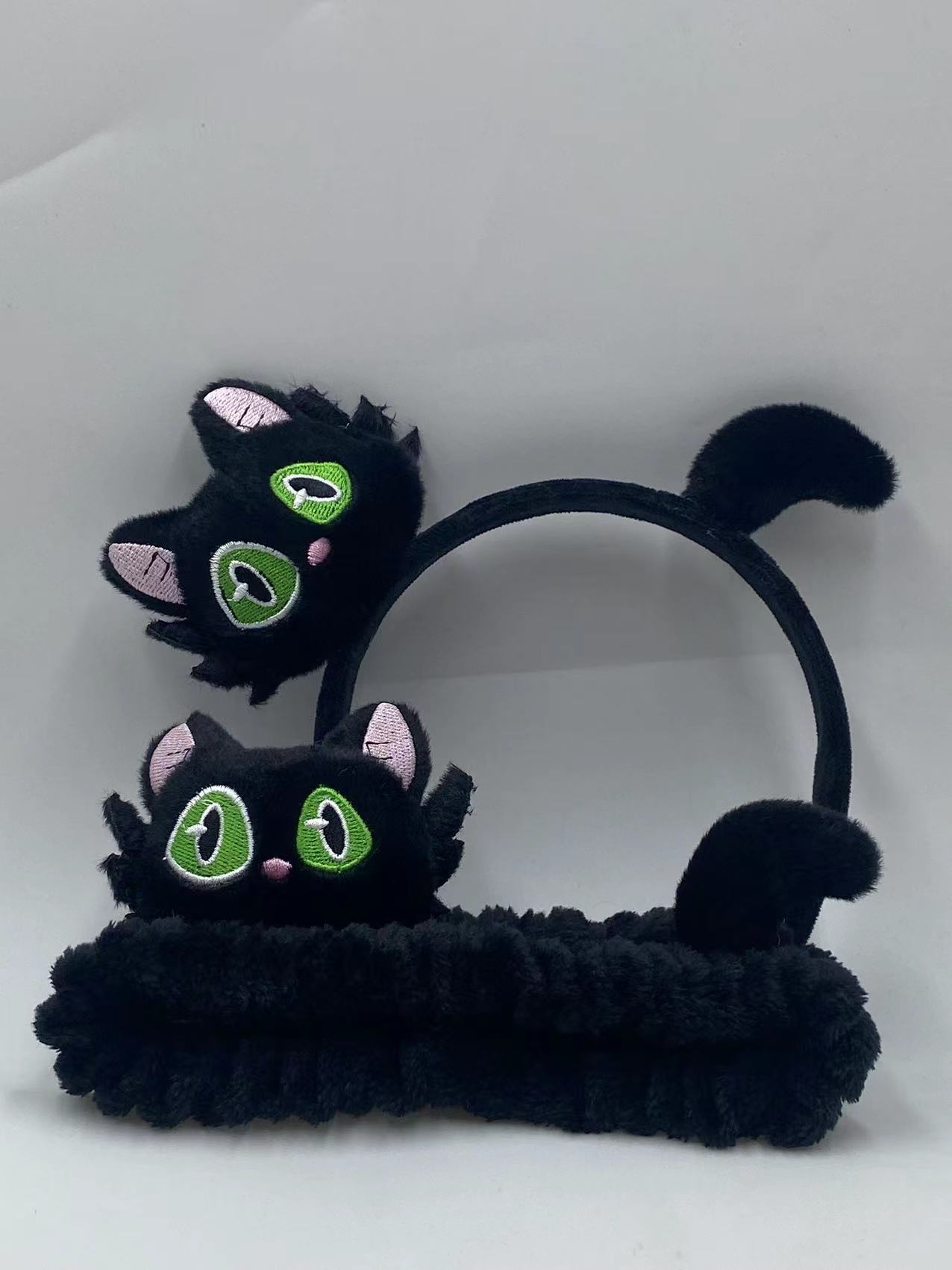 Lindo divertido gran ojo meow pelo banda gatito tocado cara lavado maquillaje máscara chica niños Niña