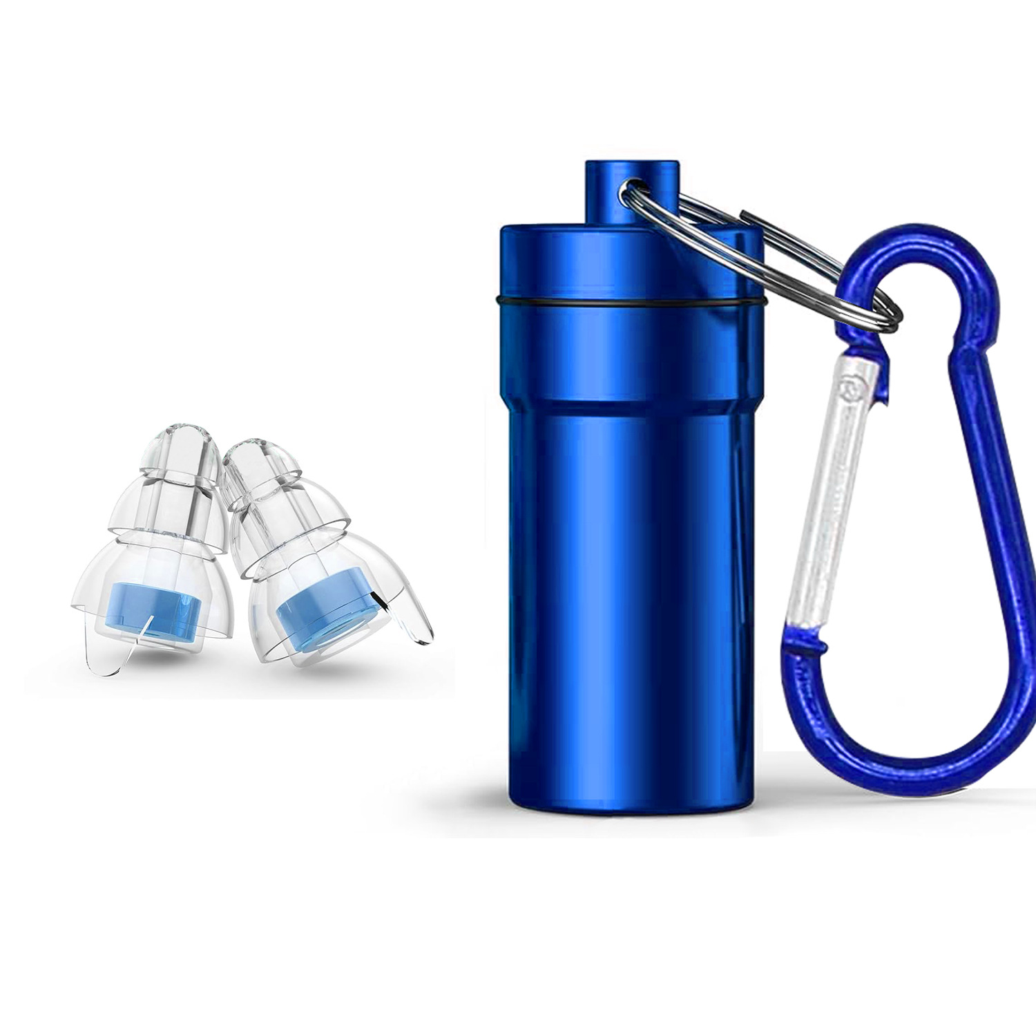 파란색 귀마개 + 파란색 알루미늄 병