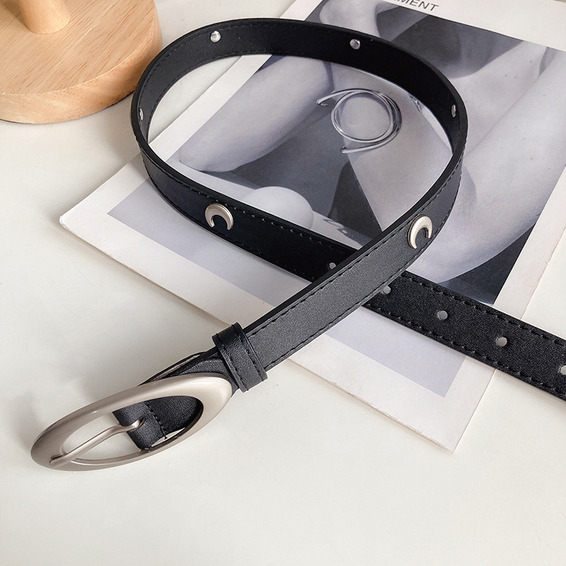 Belt Women's Decorative New Vintage ins Student Jeans with All-match Simple Black Korean Style Design Sense Belt