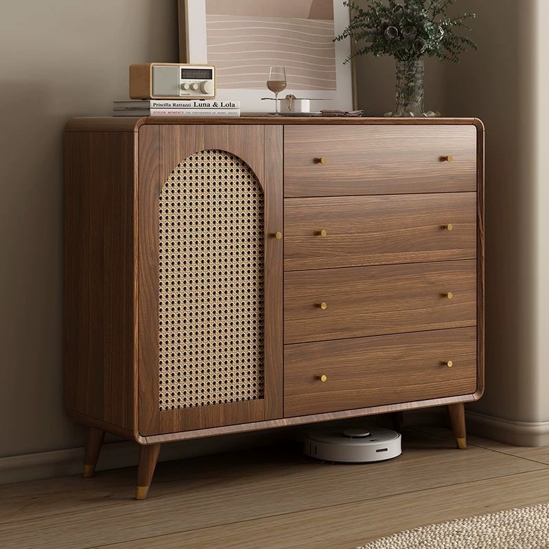 Полный деревянный ковшовый шкаф ротанг новый китайский шкафчик шкафчик ящика для спальни шкафчик многослойный ящик для ящика