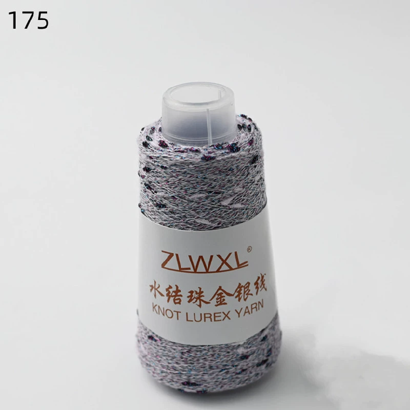 Woven silk threads handmade, 50 gram, gold and silver