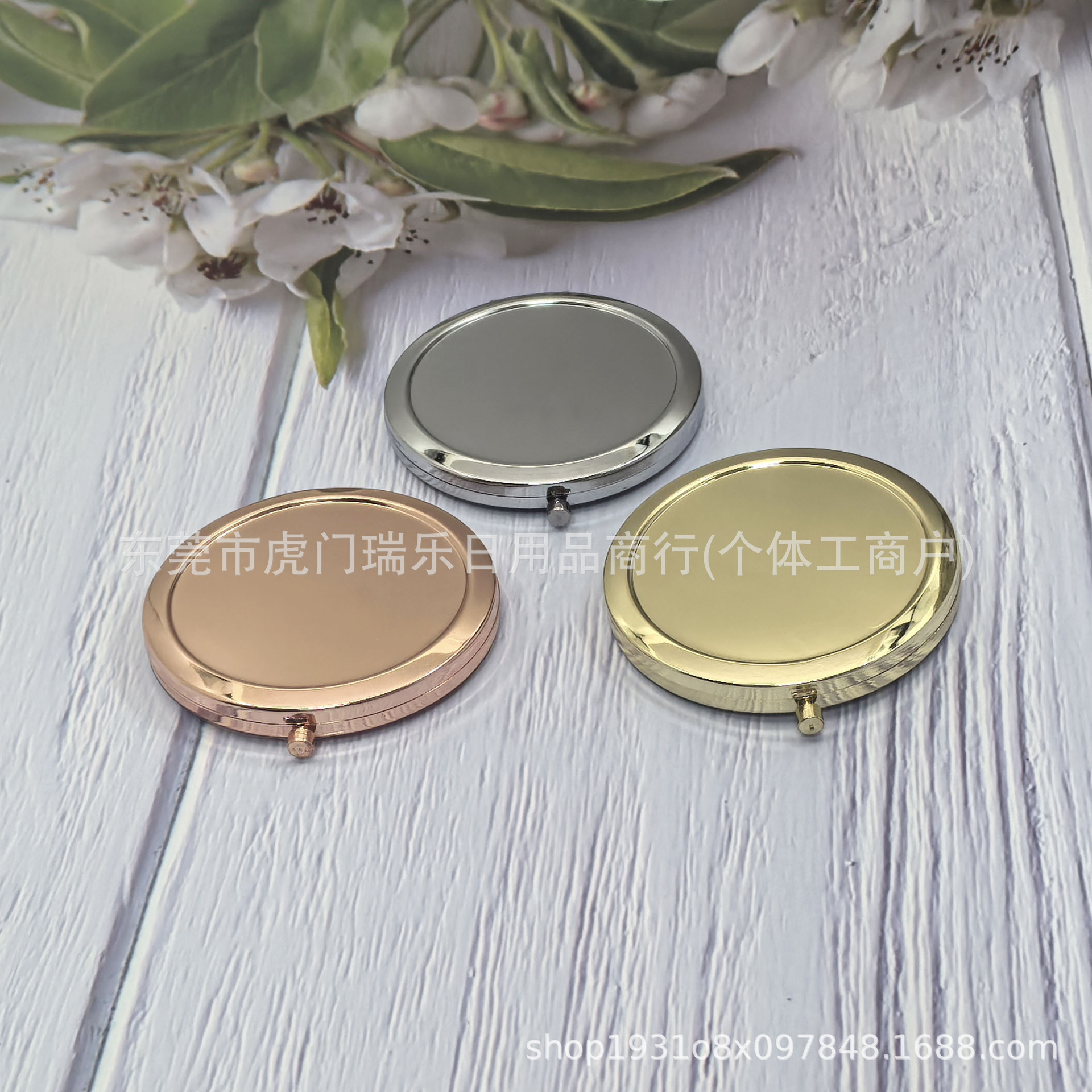 Manufacturer Wholesale Metal Round Mirror Base Makeup Mirror Mirror Base Embryo Double-sided Foldableing Small Mirror Glue logo Picture