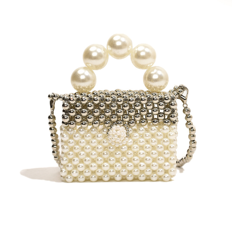 Bolsa de caja de princesa de aire extranjero, bolso de moda de perla de viento, bolso de mochila infantil, bolso de verano de comercio exterior nuevo color de contraste para niños