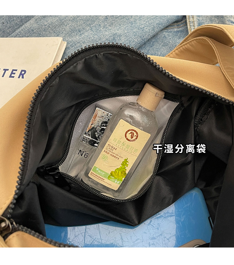 2025 summer new style simple and versatile university student solid color comfortable sports backpack shoulder bag men's lightweight crossbody bag women's