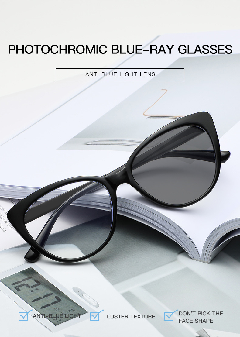 Simple Style Solid Color Pc Cat Eye Full Frame Optical Glasses display picture 2