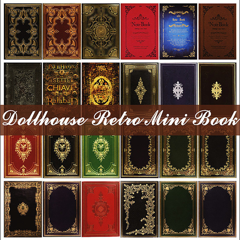 Dollhouse1: 12 Mini casa de muñecas libros clásicos libros accesorios de bolsillo para el hogar BJD escenas props de disparo