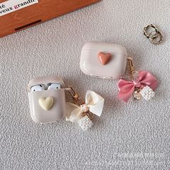 Ins愛の蝶結びはアップルのAirPods 3 bluetoothイヤホンの保護カバーのpro2世代の立体イヤホンの殻を適用します。