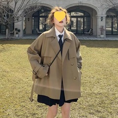 爆款秋装今年流行2025短款风衣外套女款大衣韩系风格穿搭潮学院风
