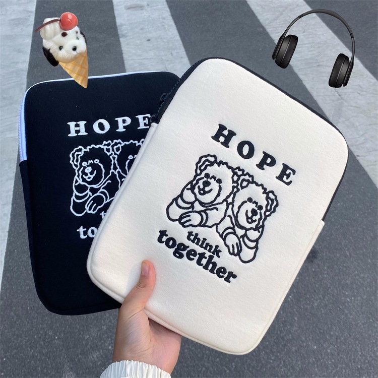 Pe Storage Bag for Tablet with Two Little Bears 1115inch Ins Korean Ho Laptop Bag New Model Ipad13