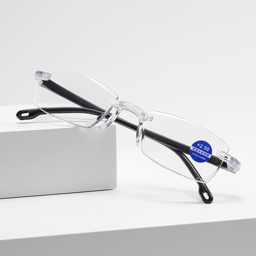 Yiwu spot automatic zoom 100400 degree near and far reading glasses anti-radiation edgeless frameless 