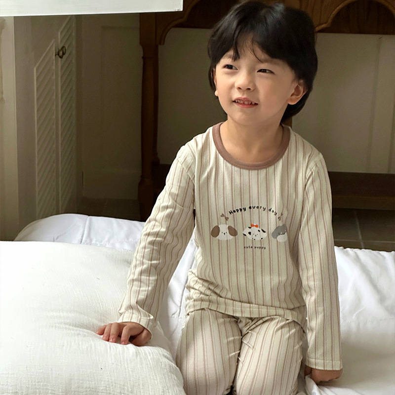 2025秋季新款中大童男女儿童A类棉休闲长袖童装无痕莱卡套装批发|undefined