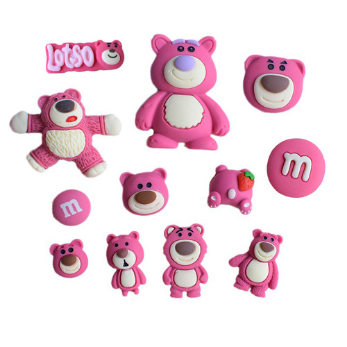 Cartoon Strawberry Bear Hole Shoes Refrigerator Magnet Resin Jewelry Accessories DIY Materials PJ136