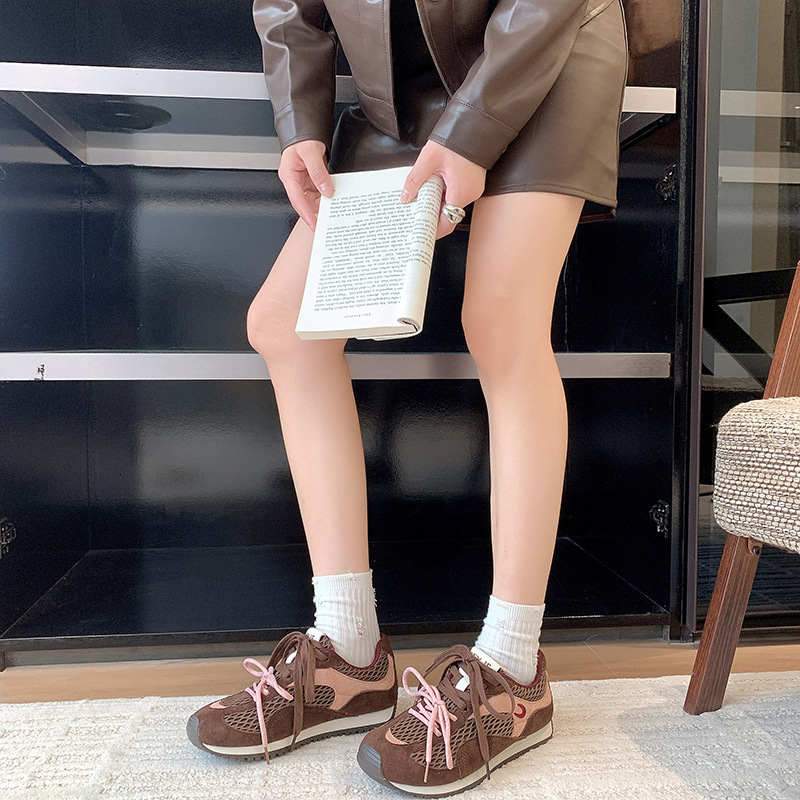厚底网面德训鞋女2025新款夏季百搭透气休闲运动阿甘鞋轻便老爹鞋|undefined