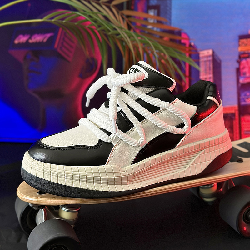 Herrenschuhe Nischendesign schwarze Kriegerbrotschuhe Herren lässig neue nationale Trendmarke Papaschuhe Skateboardschuhe_voghion.com