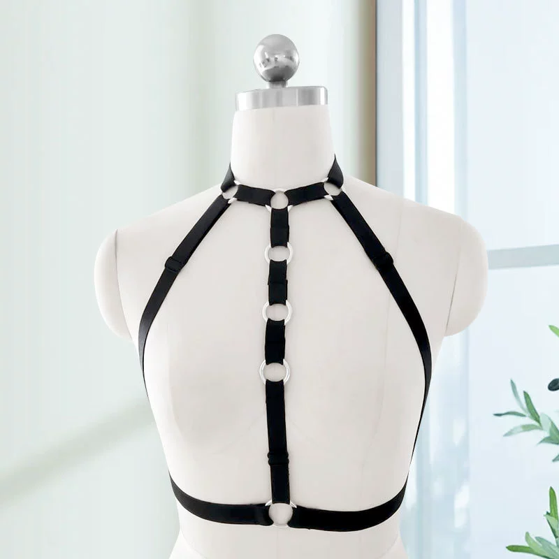 Gothic opens the thoracic bra and elastic body wire tract hanging socks, metal buckle underwear wearing a suspender chest