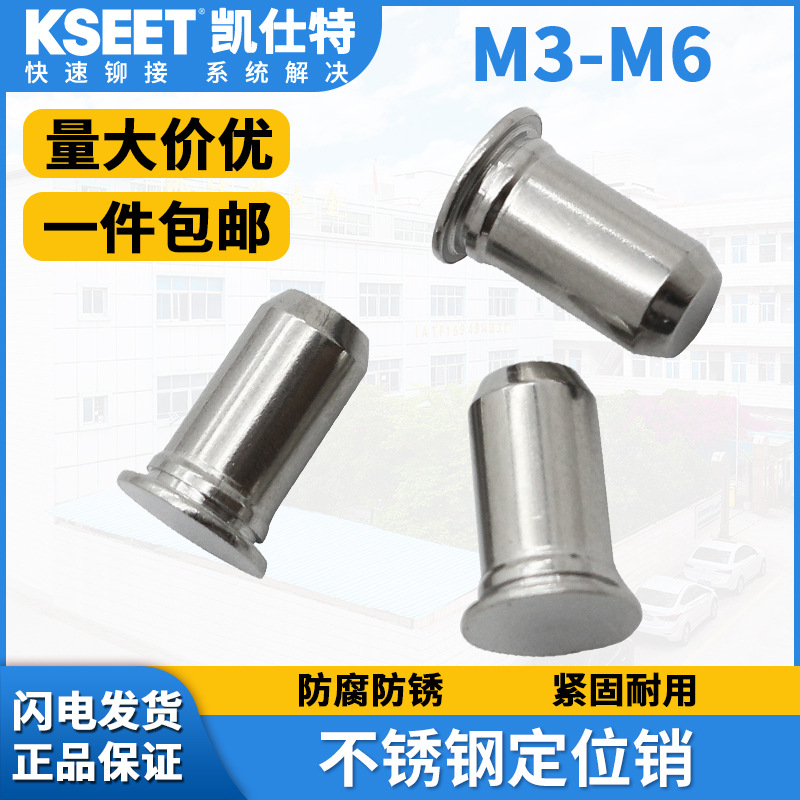 厂家304不锈钢压铆定位销TPS导向销圆柱平头销实心定位销M3M4M5M6