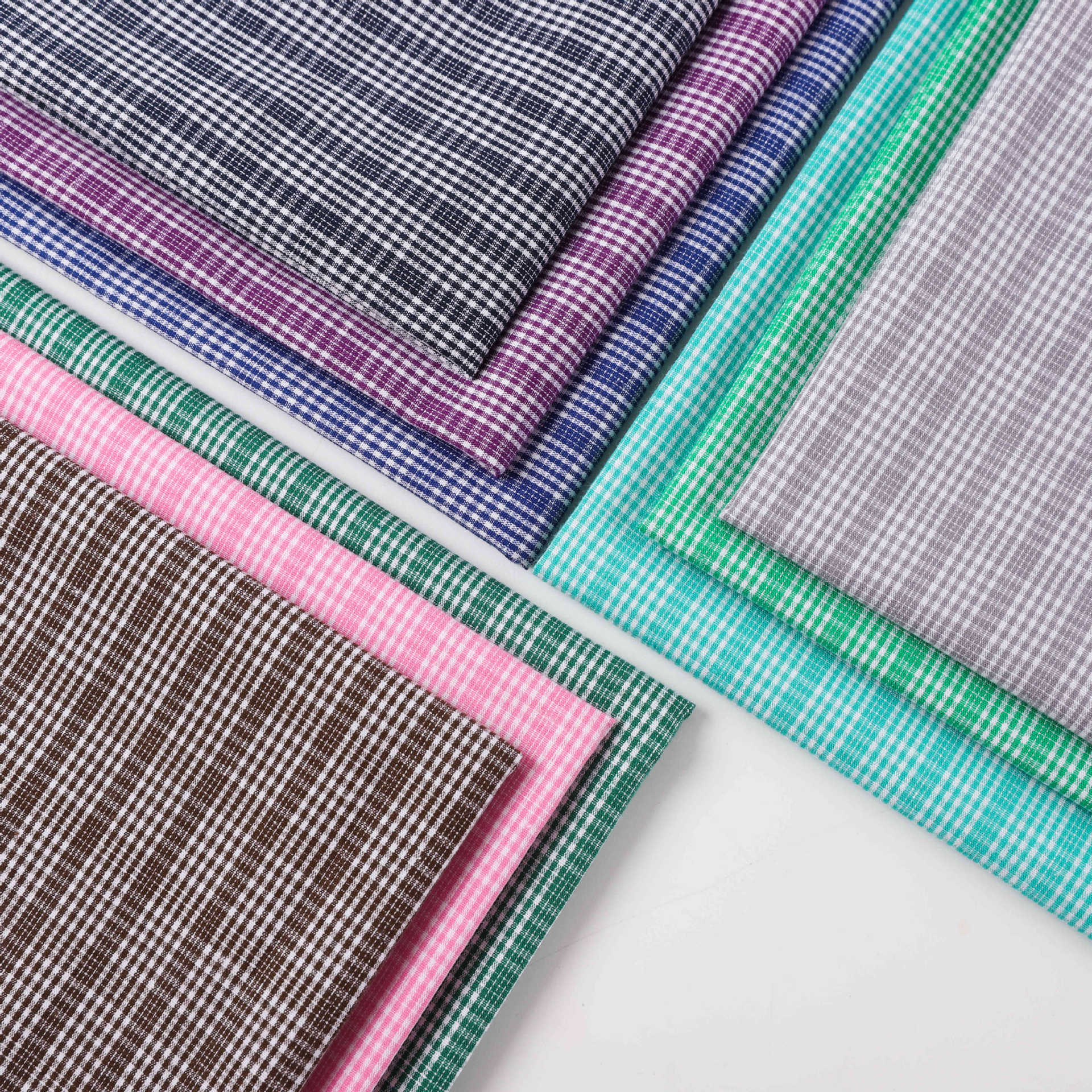 彩色平纹色织全棉时装编织女装童装春夏桌布台布裙条纹色织格纹