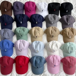 RL New Pony Embroidered Baseball Cap Casual All-match Cap Men's and Women's Outdoor Sunshade Shown Face Small Cap Curved Cornice Cap