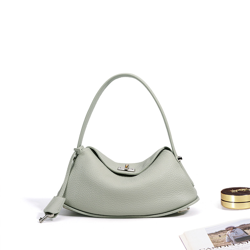 2026 Spring Collection Top Grain Cowhide Fashion Single Shoulder Women's Bag Simple Niche Handbag Genuine Leather Luxury Crossbody Bag