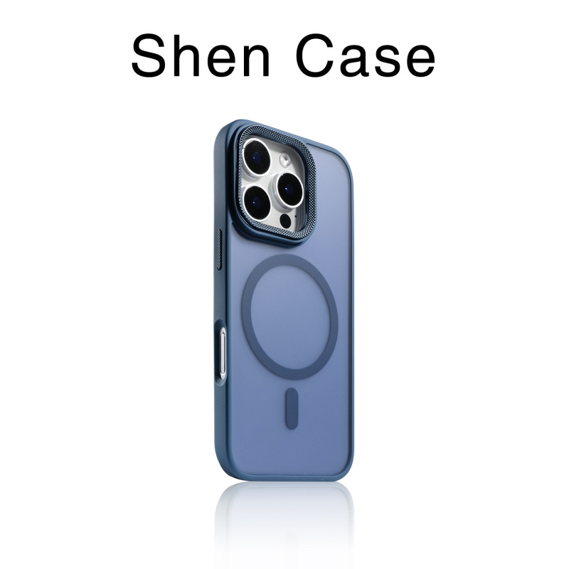 适用iPhone17promax钻纹镜头磁吸手机壳苹果16肤感磨砂15保护套14|undefined