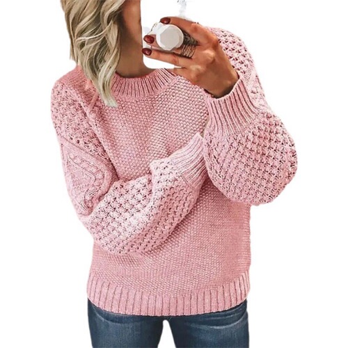 New product, thick sweater, warm color, outer wear, knitted pullover top, female niche design sweater