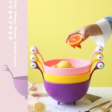 创意小怪兽沥水篮子家用洗菜水果篮塑料晾干菜篮子装菜盆饼干零食