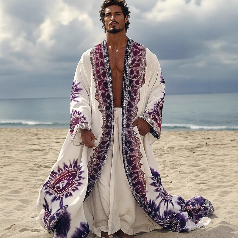 2025 Amazon Aliexpress Independent Long Sleeve Digital Printed Long Sun Protection Robe for Men and Women