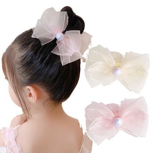 Children's hairpin headdress sweet princess baby bow ball head fixed artifact grabber hairpin girls hair accessories