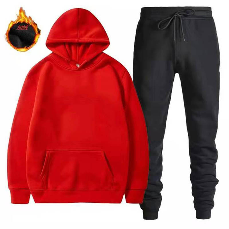 001 New Autumn And Winter Teenagers, Casual Running Sports Hoodie Men, Two-Piece Sweatshirt Set For Men_voghion.com