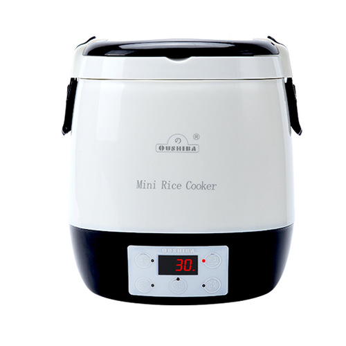 Ozbay Black and White Dot Electric Rice Cooker Cross-Border Supply Mini Car Portable Electric Cooking Pot 220V Car Home Electric Rice Cooker