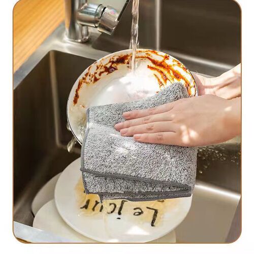 Japanese bamboo charcoal fiber thickened kitchen absorbent rag household cleaning degreasing dish towel decontamination does not shed lint cleaning