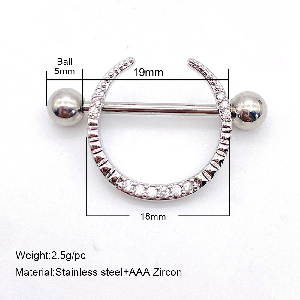 Fashion Leaf Star Wings Stainless Steel Inlaid Zircon Nipple Ring 1 Piece display picture 7