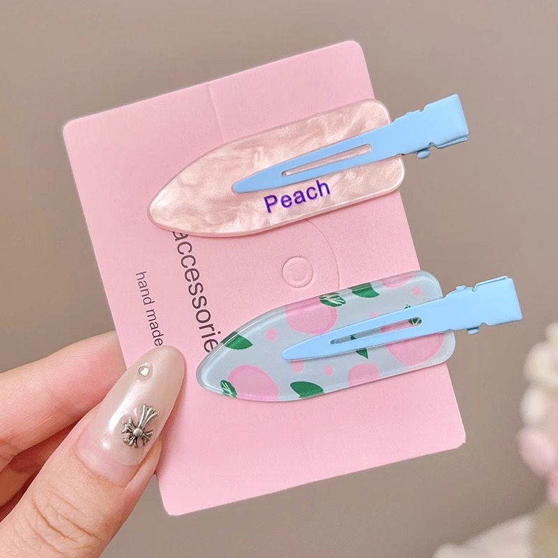 Pinza para el cabello sin costuras de color dulce y linda, clip para flequillo lateral femenino, clip para boca de pato de cabello roto en la frente, tocado de horquilla para niños