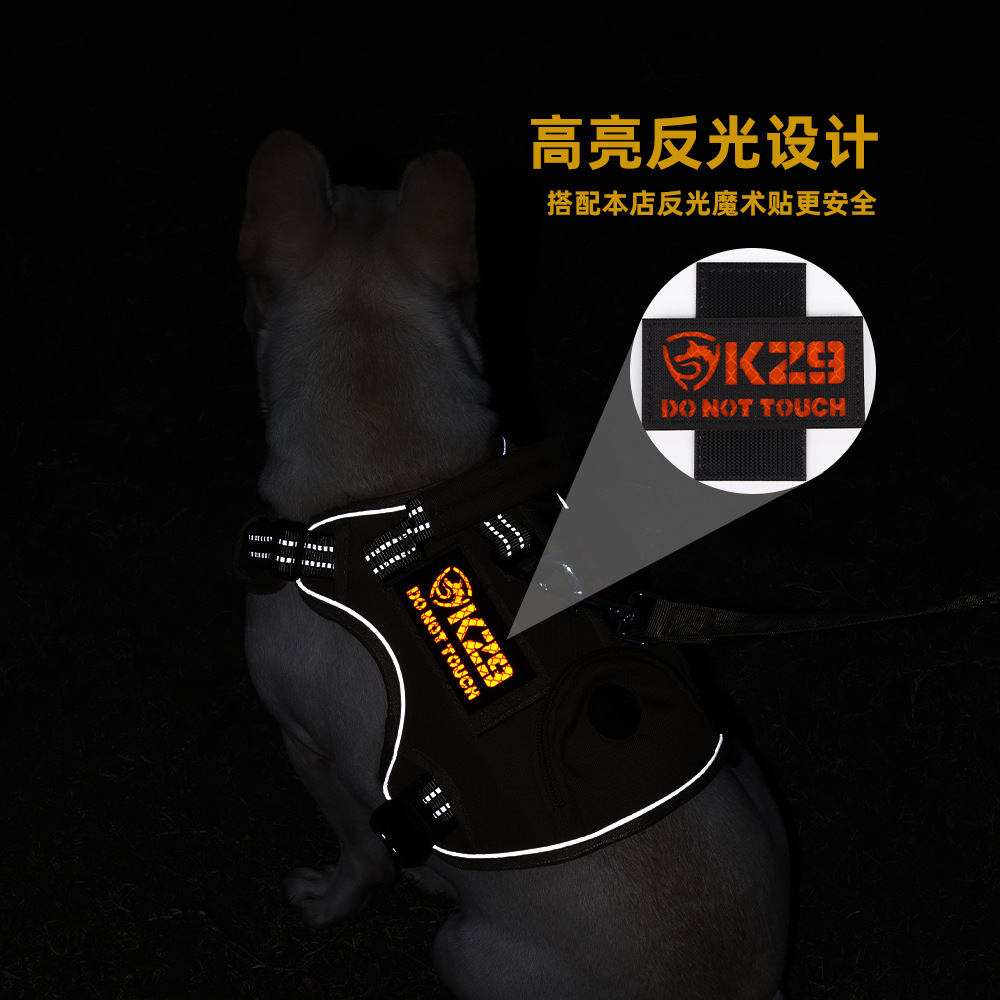 Arnés Táctico Tipo Chaleco para Perros, Correa de Pecho Ajustable para Paseo