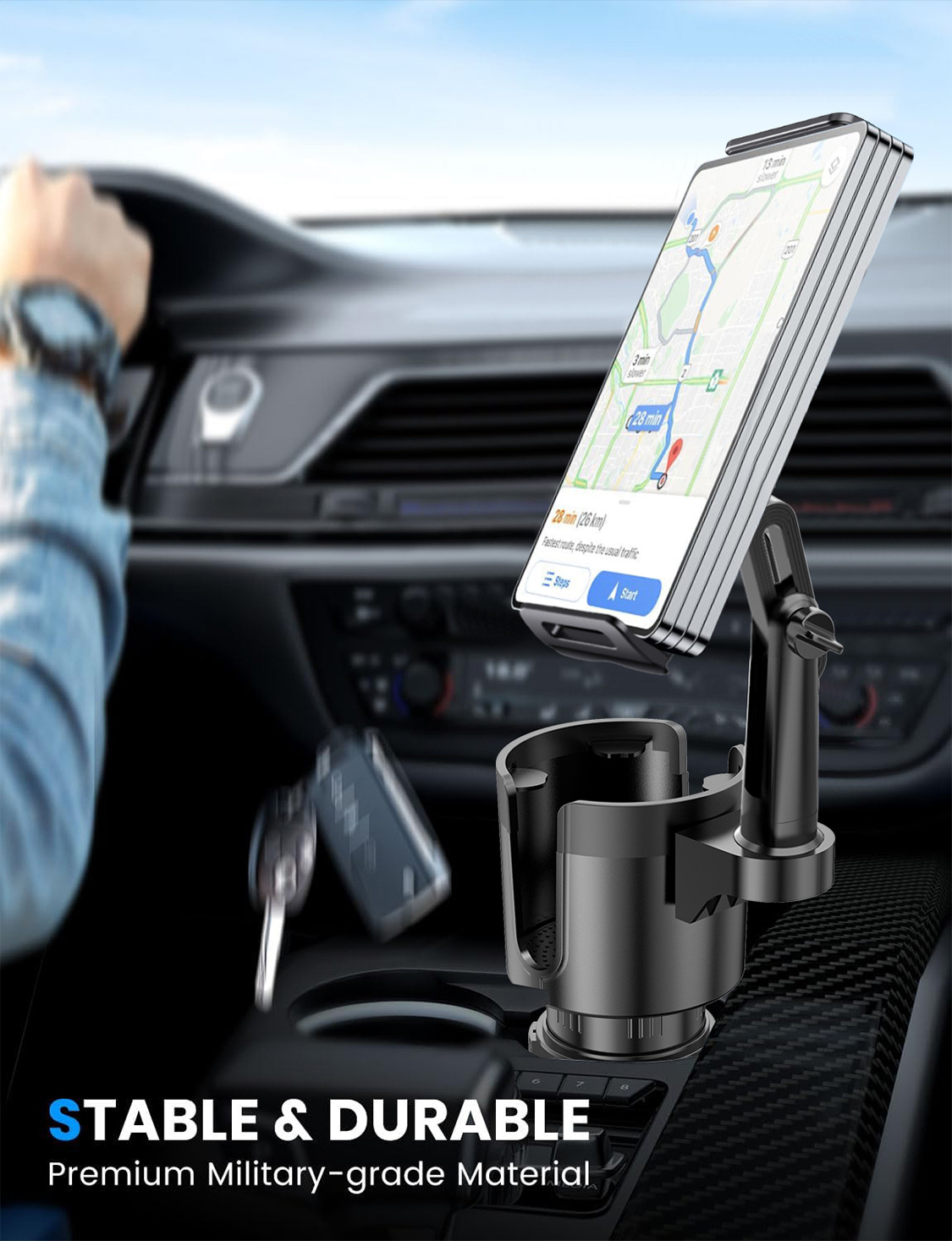 Car mobile phone water cup holder multi-functional water cup holder car mobile phone air outlet holder two-in-one beverage holder
