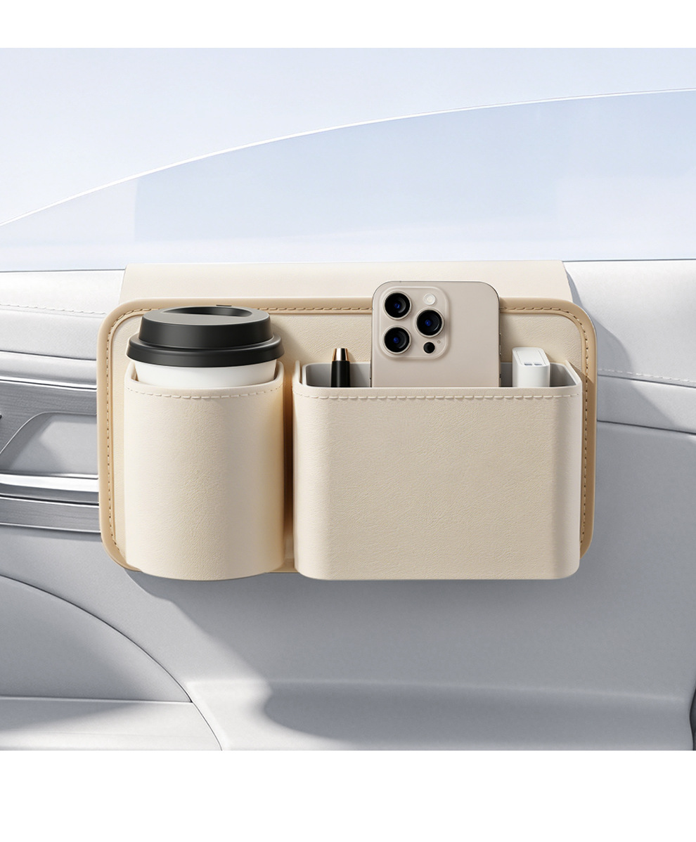Car-mounted cup holder storage bag, multifunctional rear seat storage box, car window side rack, waterproof storage bag