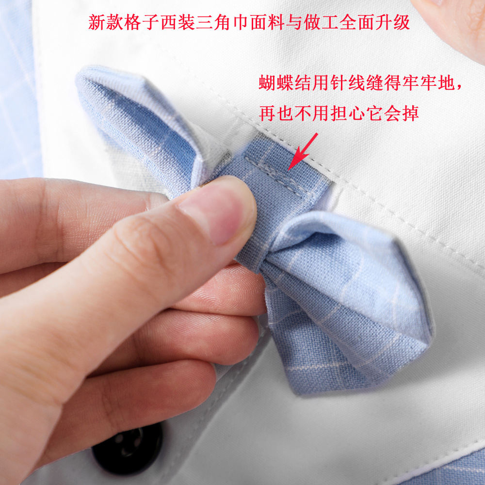 Fábrica en stock transfronterizo nuevo perro Traje a cuadros triángulo toalla guapo mascota perro saliva toalla boda triángulo toalla