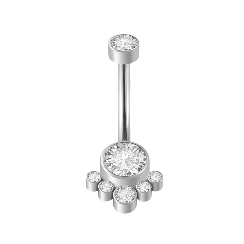 Titan-bauchnabelpiercing Mit Zirkonia-stein Für Damen_voghion.com