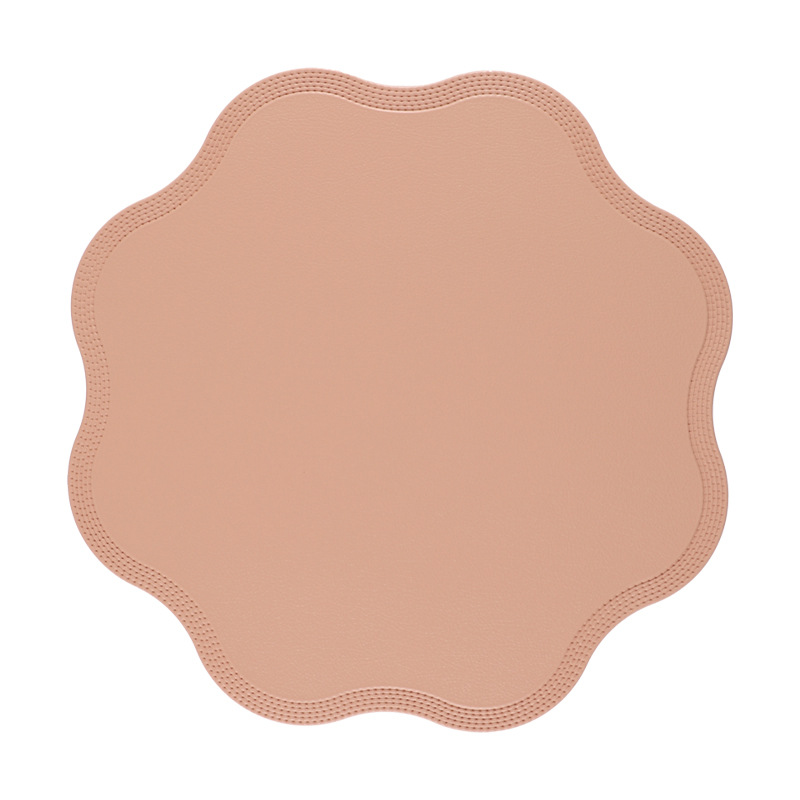 2025pvc cojín de mesa en relieve de cuero, mantel de flor de cuero espumado, mantel protector anti-escaldado de mesa, temu