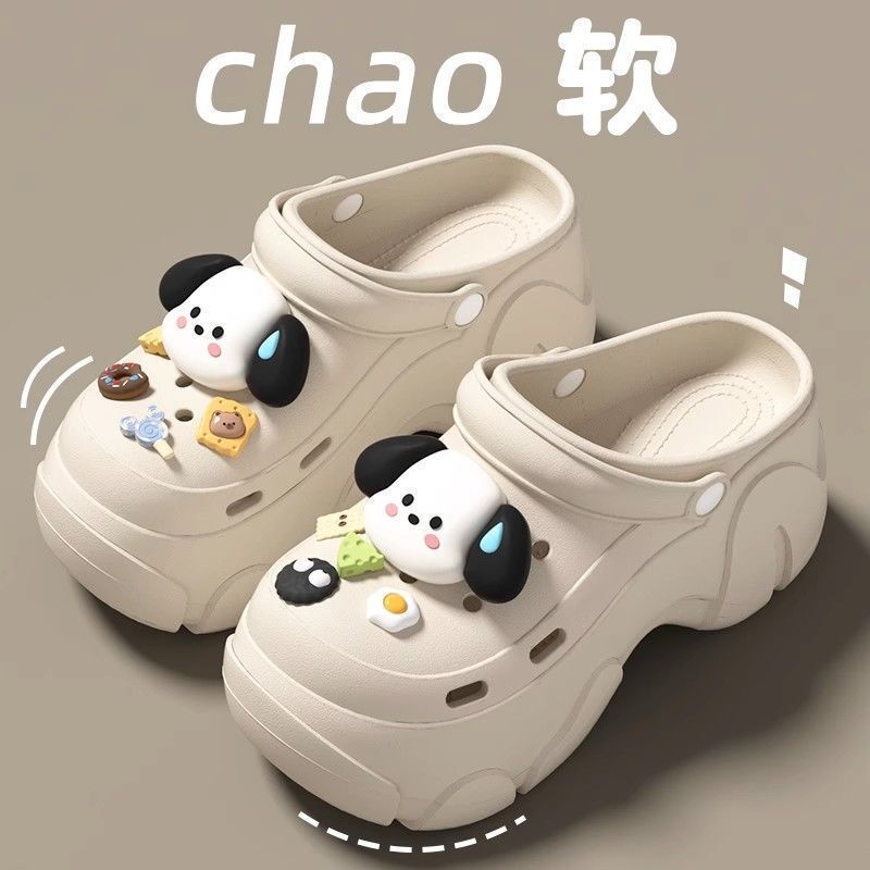 Thick-Soled Height-Increasing Clogs Women's Sandals Summer 2025 New Outer Wear Slippery Beach Height-Increasing Toe-Toe Slippers for Women