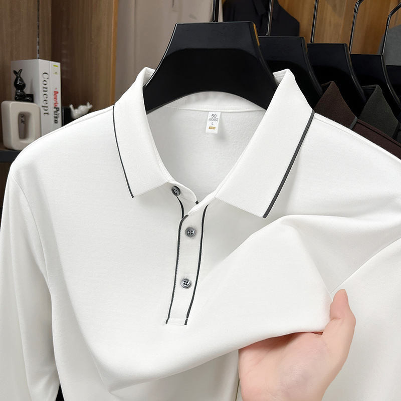 2026 Autumn Modal Cotton Long-Sleeve Polo Shirt for Men, Anti-Static, Infrared Thermal Technology, Versatile Dad's T-Shirt 2026 Autumn Modal Cotton Long-Sleeve Polo Shirt for Men, Anti-Static, Infrared Thermal Technology, Versatile Dad's T-Shirt
