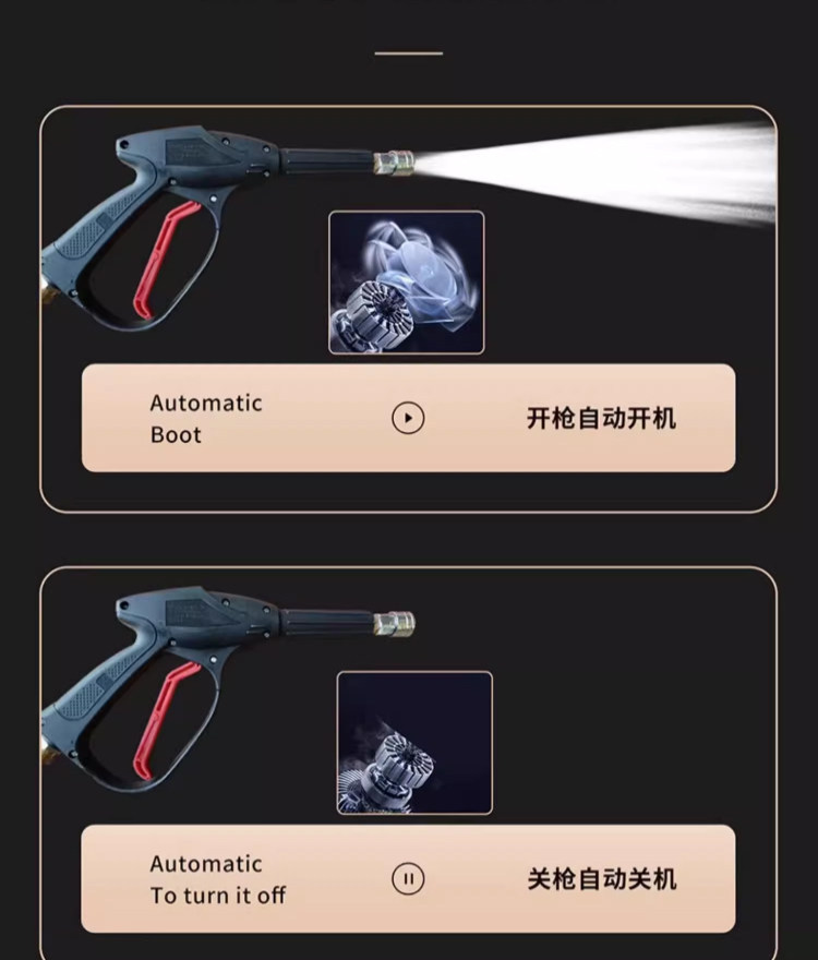Customized cross-border Black Cat high-pressure car washer 220V commercial high-power trolley-type cleaning machine for yard cleaning